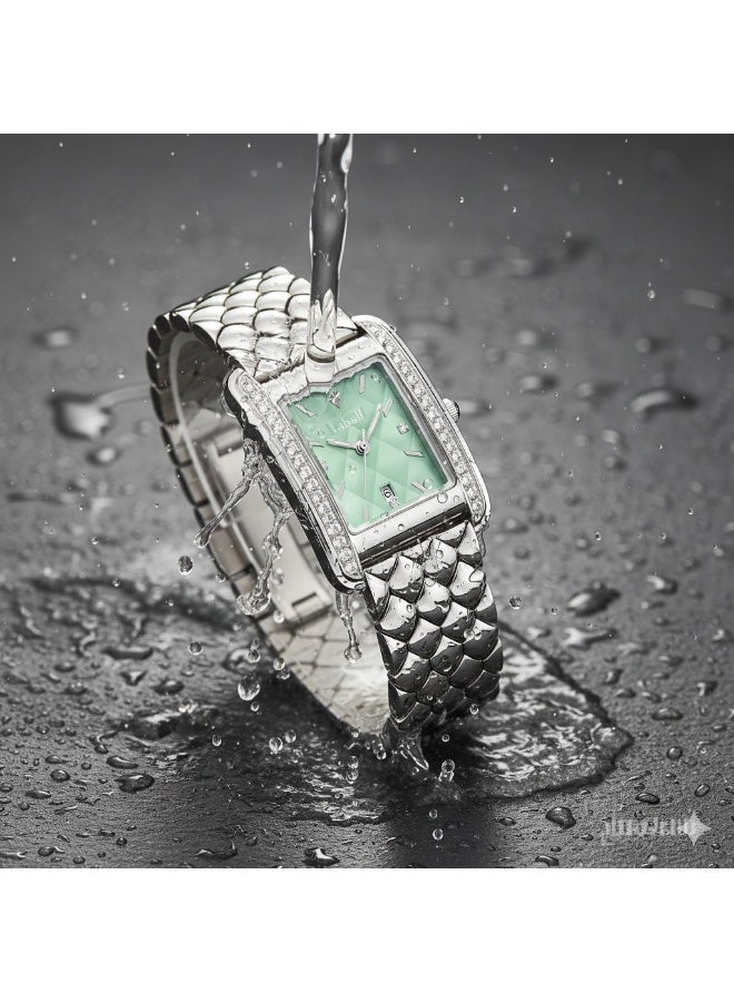 Labaoli 26.5mm Small-Square Steel Quartz Watch, 9mm Ultra-Thin, 3ATM Water Resistant, Ladies Chic - Image 3